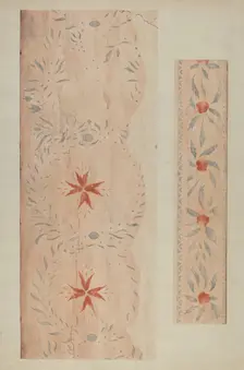 Stencilled Wall (From an Inn), c. 1937. Creator: Ray Holden