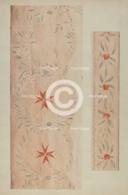 Stencilled Wall (From an Inn), c. 1937. Creator: Ray Holden.