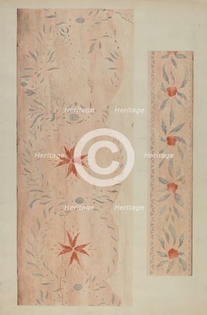 Stencilled Wall (From an Inn), c. 1937. Creator: Ray Holden.