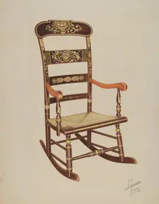 Stencilled Rocker, 1938. Creator: Lawrence Flynn