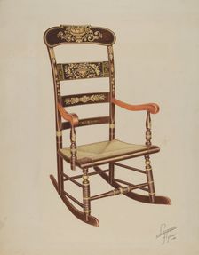 Stencilled Rocker, 1938. Creator: Lawrence Flynn