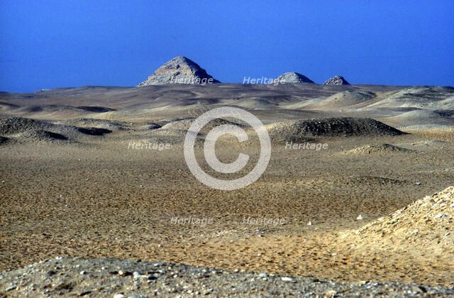 Step Pyramid of King Djoser (Zozer) in the distance, Saqqara, Egypt, 3rd Dynasty, c2600 BC. Artist: Imhotep