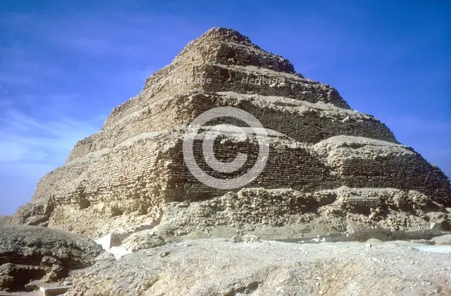 Step Pyramid of King Djoser (Zozer), Saqqara, Egypt, 3rd Dynasty, c2600 BC. Artist: Imhotep