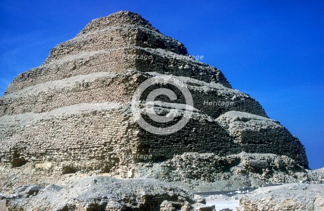 Step Pyramid of King Djoser (Zozer), Saqqara, Egypt, 3rd Dynasty, c2600 BC. Artist: Imhotep
