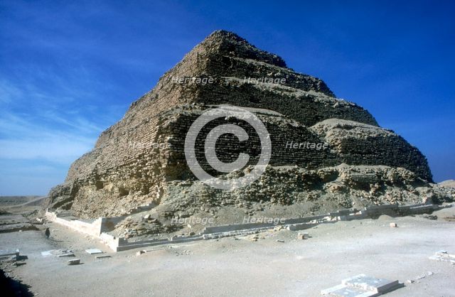 Step Pyramid of King Djoser (Zozer), Saqqara, Egypt, 3rd Dynasty, c2600 BC. Artist: Imhotep