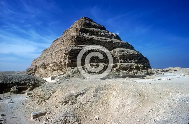 Step Pyramid of King Djoser (Zozer), Saqqara, Egypt, 3rd Dynasty, c2600 BC. Artist: Imhotep