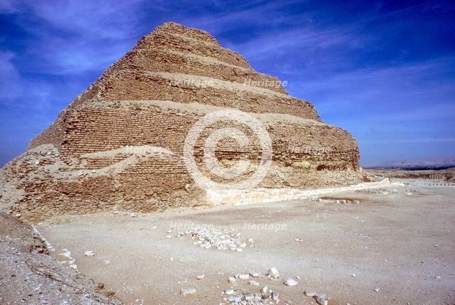 Step Pyramid of King Djoser (Zozer), Saqqara, Egypt, 3rd Dynasty, c2600 BC. Artist: Imhotep