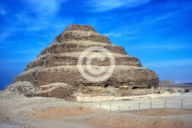 Step Pyramid of King Djoser (Zozer), Saqqara, Egypt, 3rd Dynasty, c2600 BC. Artist: Imhotep