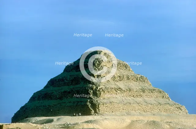 Step Pyramid of King Djoser (Zozer), Saqqara, Egypt, 3rd Dynasty, c2600 BC. Artist: Imhotep