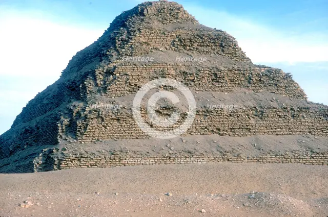 Step Pyramid of King Djoser (Zozer), Saqqara, Egypt, 3rd Dynasty, c2600 BC. Artist: Imhotep