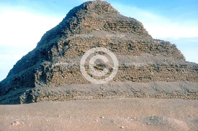 Step Pyramid of King Djoser (Zozer), Saqqara, Egypt, 3rd Dynasty, c2600 BC. Artist: Imhotep