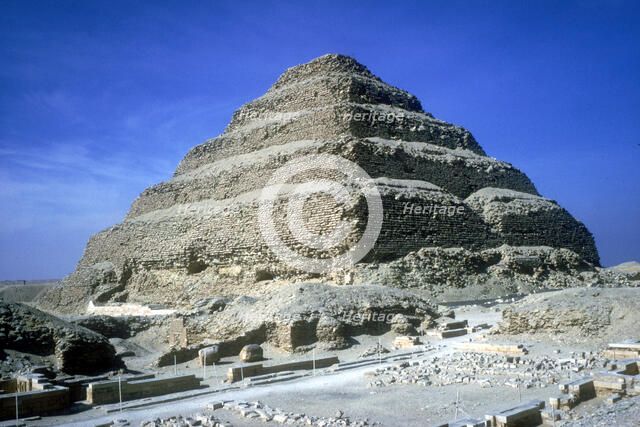 Step Pyramid of King Djoser (Zozer), Saqqara, Egypt, 3rd Dynasty, c2600 BC. Artist: Imhotep