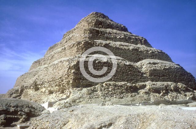 Step Pyramid of King Djoser (Zozer), Saqqara, Egypt, 3rd Dynasty, c2600 BC. Artist: Imhotep