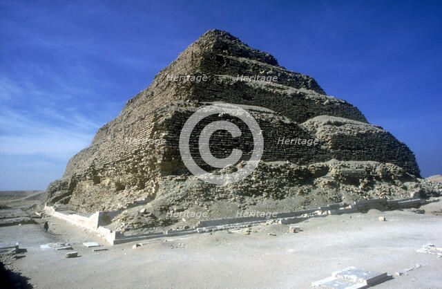 Step Pyramid of King Djoser (Zozer), Saqqara, Egypt, 3rd Dynasty, c2600 BC. Artist: Imhotep