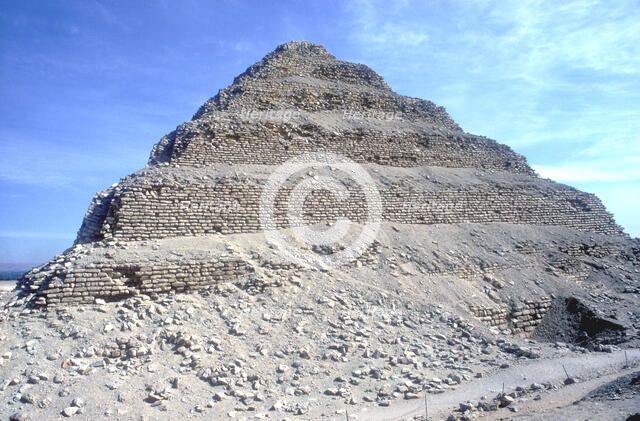 Step Pyramid of King Djoser (Zozer), Saqqara, Egypt, 3rd Dynasty, c2600 BC. Artist: Imhotep