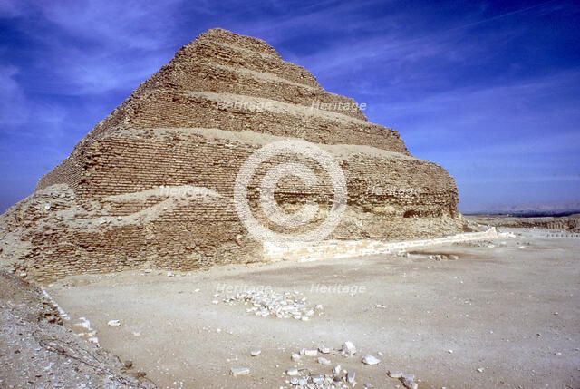 Step Pyramid of King Djoser (Zozer), Saqqara, Egypt, 3rd Dynasty, c2600 BC. Artist: Imhotep