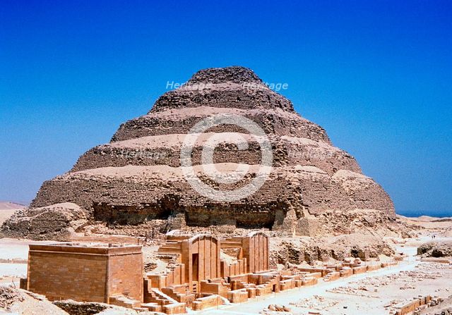 Step Pyramid of King Djoser (Zozer), Saqqara, Egypt, 3rd Dynasty, c2613 BC. Artist: Unknown