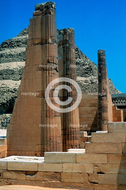 Step Pyramid of King Djoser (Zozer), Saqqara, Egypt, 3rd Dynasty, c2613 BC. Artist: Unknown