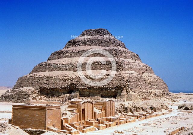 Step Pyramid of King Djoser (Zozer), Saqqara, Egypt, 3rd Dynasty, c2613 BC. Artist: Unknown