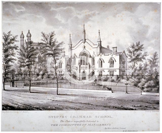 Stepney Grammar School, Stepney, London, c1840.    Artist: Charles Joseph Hullmandel
