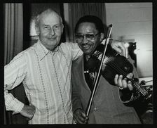 Stephane Grappelli and Claude Fiddler Williams at the Forum Theatre, Hertfordshire, 1980. Artist: Denis Williams