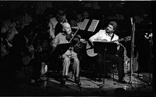 Stephane Grappelli, Barbican, London, 1987. Artist: Brian O'Connor