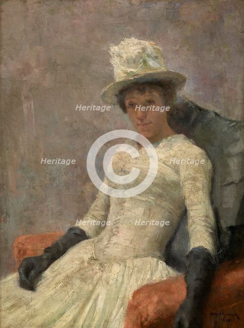 Stéphanie in White, 1885. Creator: Guillaume Van Strydonck.