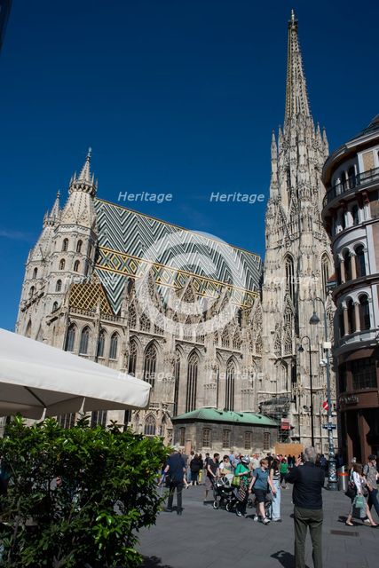Stephansdom, or St Stephen's Cathedral, old Vienna, Austria, 2022. Creator: Ethel Davies.