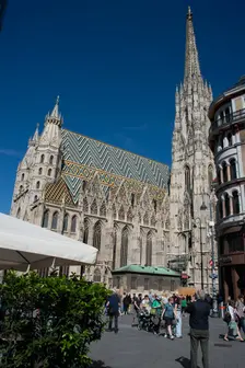 Stephansdom, or St Stephen's Cathedral, old Vienna, Austria, 2022. Creator: Ethel Davies