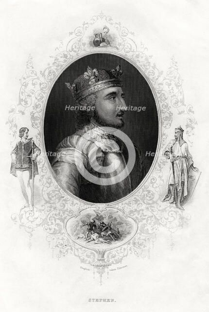 Stephen, the last Norman King of England, 1860. Artist: Unknown
