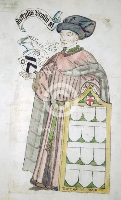 Stephen Broun, Lord Mayor of London 1438-1439 and 1448-1449, in aldermanic robes, c1450.             Artist: Roger Leigh