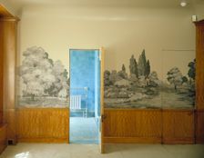 Stephen Courtauld's bedroom and en suite bathroom at Eltham Palace, Greenwich, London, 1999. Artist: J Bailey