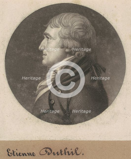 Stephen Dutilh, 1801. Creator: Charles Balthazar Julien Févret de Saint-Mémin.