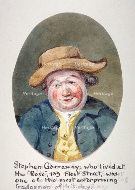 Stephen Garraway, tradesman of Fleet Street, London, c1780.                                          Artist: Anon