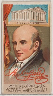 Stephen Girard, from the series Great Americans (N76) for Duke brand cigarettes, 1888., 1888. Creator: Unknown