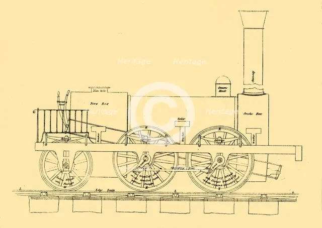 'Stephenson's (1833) Locomotive', (1887). Creator: Unknown.