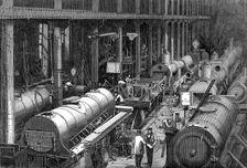 Stephenson's locomotive manufactory at Newcastle-On-Tyne: the fitting shop, 1864. Creator: Unknown
