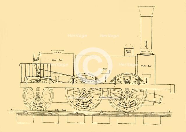 'Stephenson's (1833) Locomotive', (1887). Creator: Unknown.