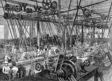 Stephenson's locomotive manufactory at Newcastle-On-Tyne: the lathe and tool shop, 1864. Creator: Unknown