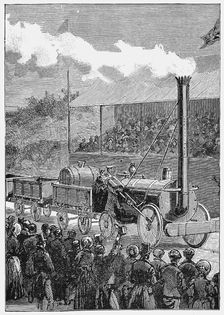 Stephenson's Rocket winning the Rainhill Trials, 14 October 1829 (1898)