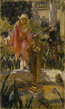 Stepping in the Fountain, ca. 1916. Creator: William de Leftwich Dodge