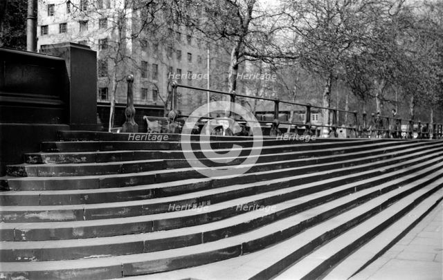 Steps on the Victoria Embankment, Westminster, London, c1945-c1965. Artist: SW Rawlings