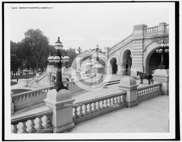 Steps of the Capitol, Albany, N.Y., between 1900 and 1906. Creator: Unknown.