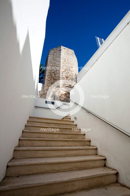 Steps leading up to Tavira Castle, Tavira, Portugal, 2009. Creator: Samuel Magal.