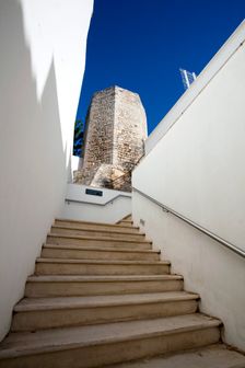 Steps leading up to Tavira Castle, Tavira, Portugal, 2009. Creator: Samuel Magal