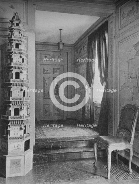 Steps leading from hall to dining room door, house of Mrs WK Vanderbilt, New York City, 1924. Artist: Unknown.