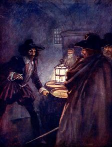 Stern men with drawn swords closed in upon him 1605, (1905).Artist: A S Forrest