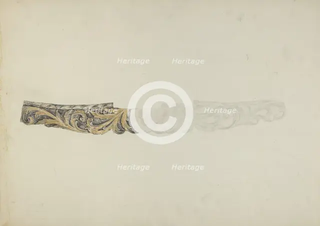 Stern Piece from "Henrietta Francis", 1935/1942. Creator: Unknown.