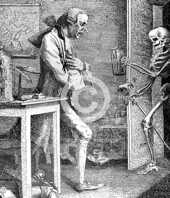 'Sterne and Death'. 1768. Creator: Thomas Patch.