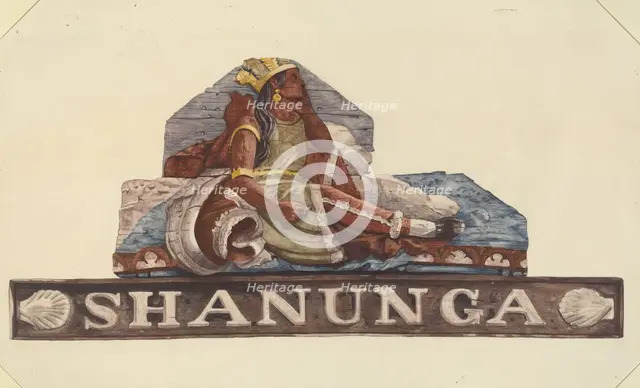 Sternpiece from "Shanunga", 1935/1938. Creator: Mildred E Bent.